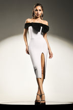 Xenia Off-Shoulder Bow Midi Dress