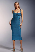 Chanel Shimmer Sculpted Midi Dress