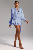 Kiara Periwinkle Ruffle Mini Dress