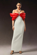 Chanel Bow-Accent Off-Shoulder Dress