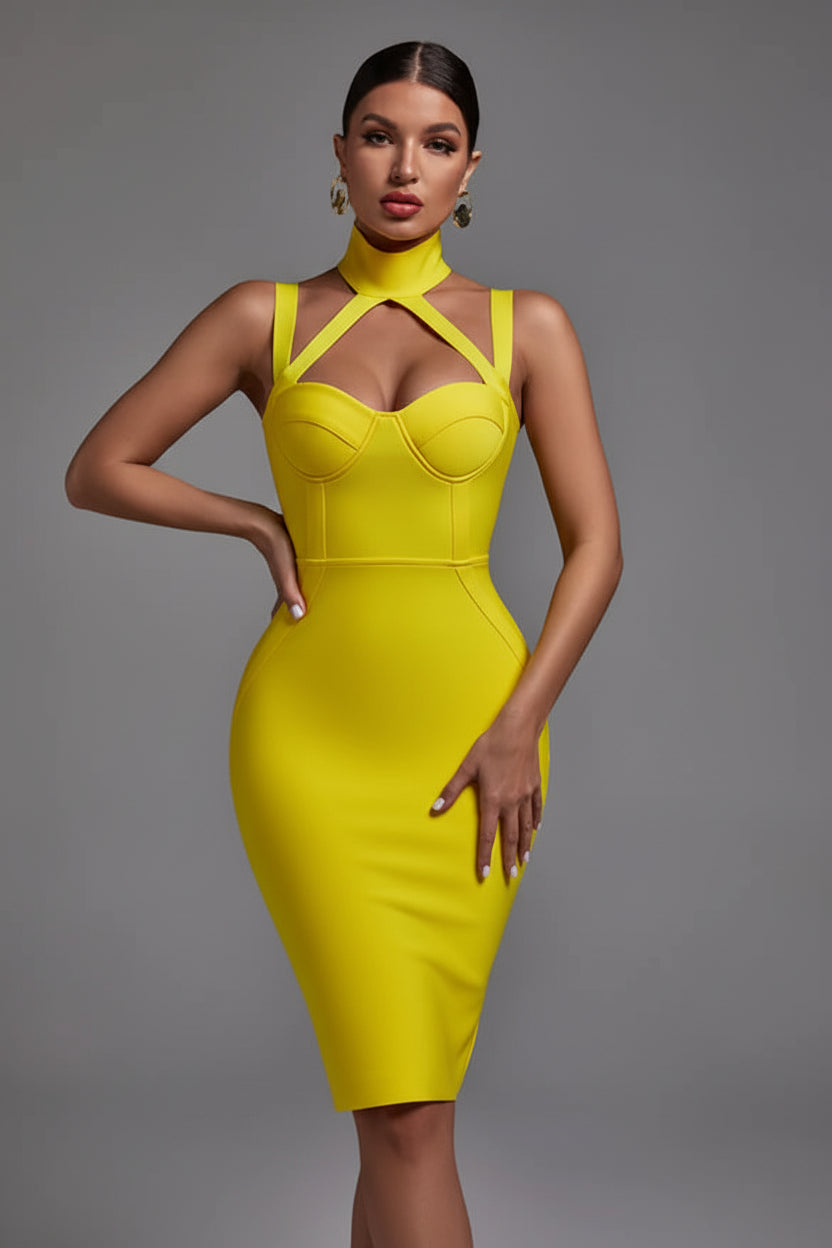 LLstyle Cutout Halter Bodycon Dress