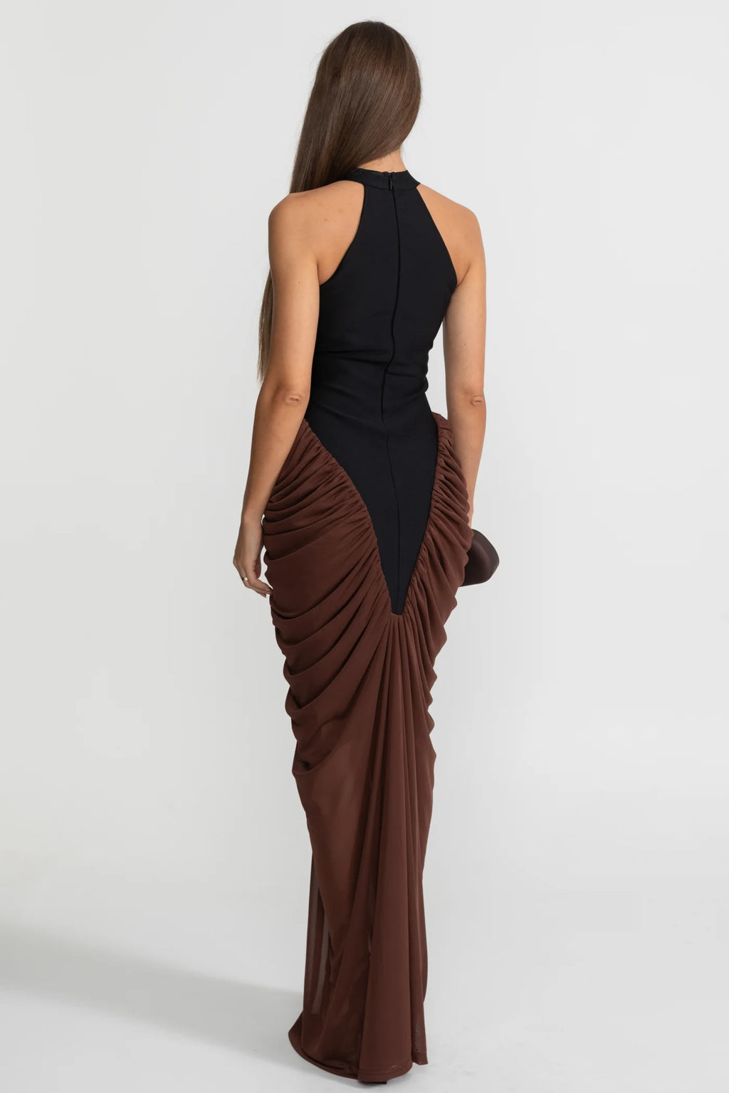 Ashlyn Black & Brown Maxi Dress