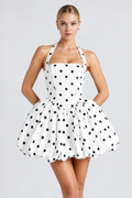 Polka Dot Bubble Hem Mini Dress