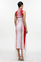 Zendaya Red & White Midi Dress