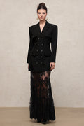Camila Black Lace Hem Blazer Dress