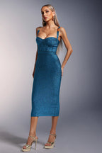 Chanel Shimmer Sculpted Midi Dress