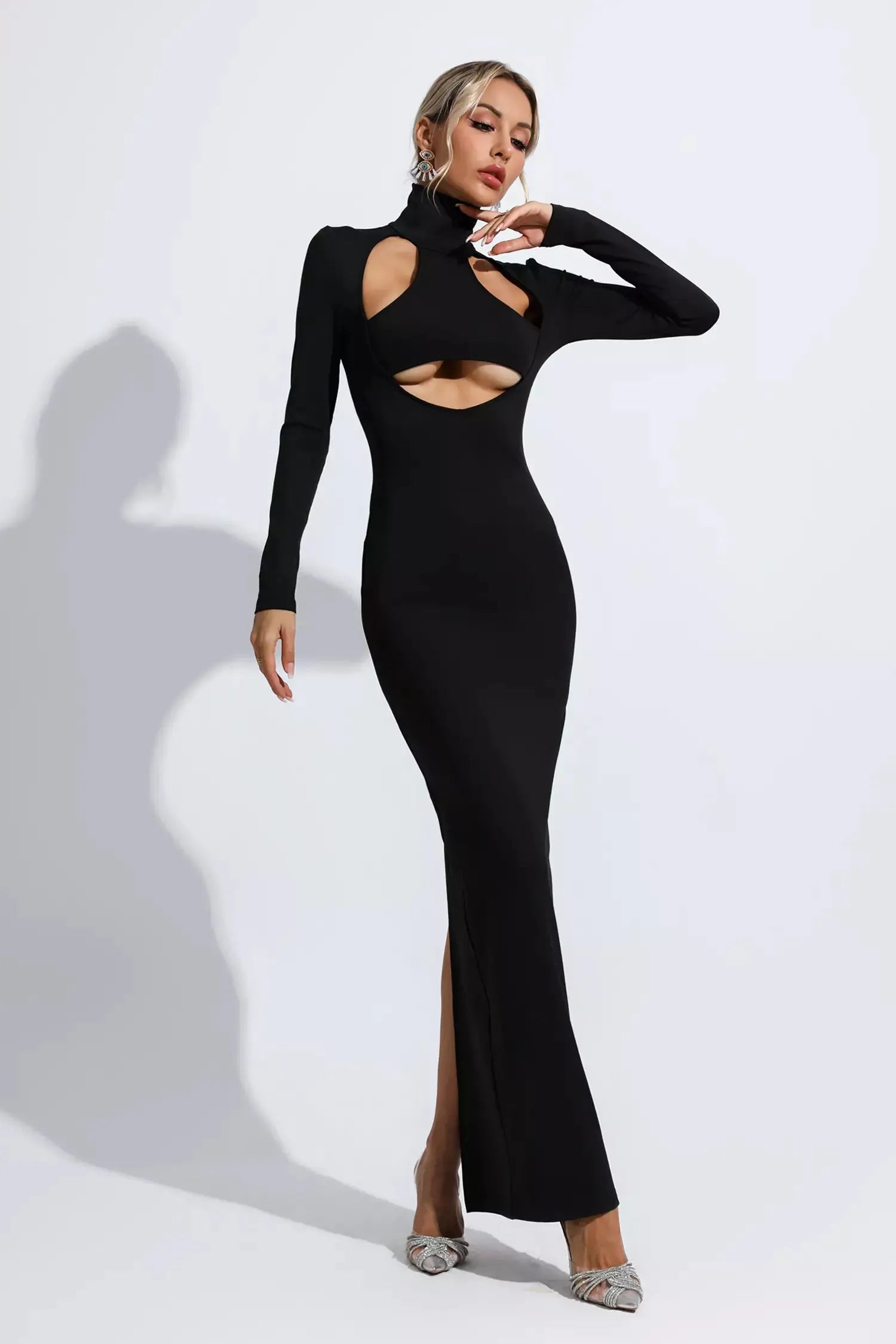 LLstyle Cutout High-Neck Maxi Dress