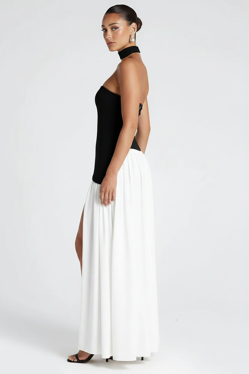 LLstyle Black & White Maxi Dress