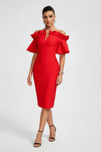Aubrielle Off-Shoulder Ruffle Dress