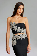 Yasmina Strapless Sequin Lace Mini Dress