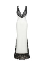Dua White & Black Lace Maxi Dress