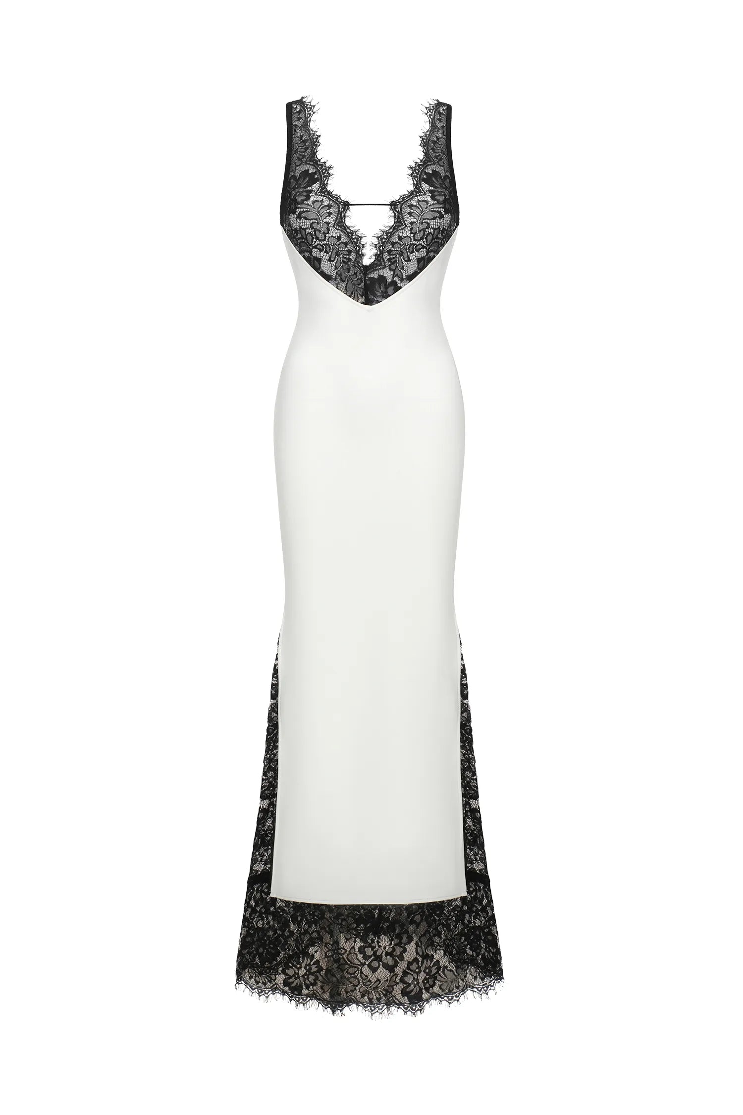 Dua White & Black Lace Maxi Dress