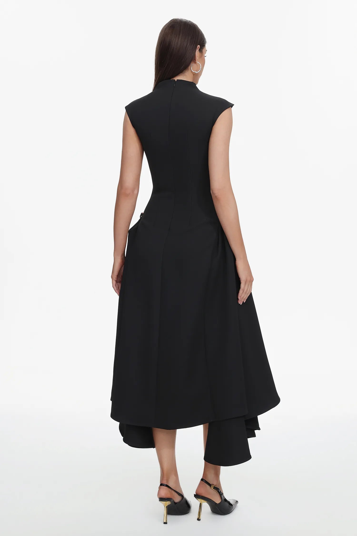 Llstyle Black Structured Midi Dress