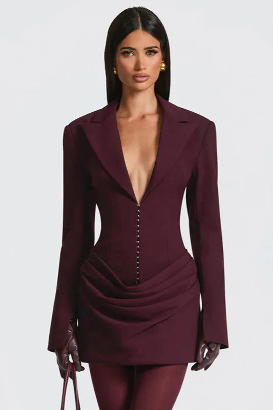 Alessandra Burgundy Corset Mini Dress – L L S T Y L E