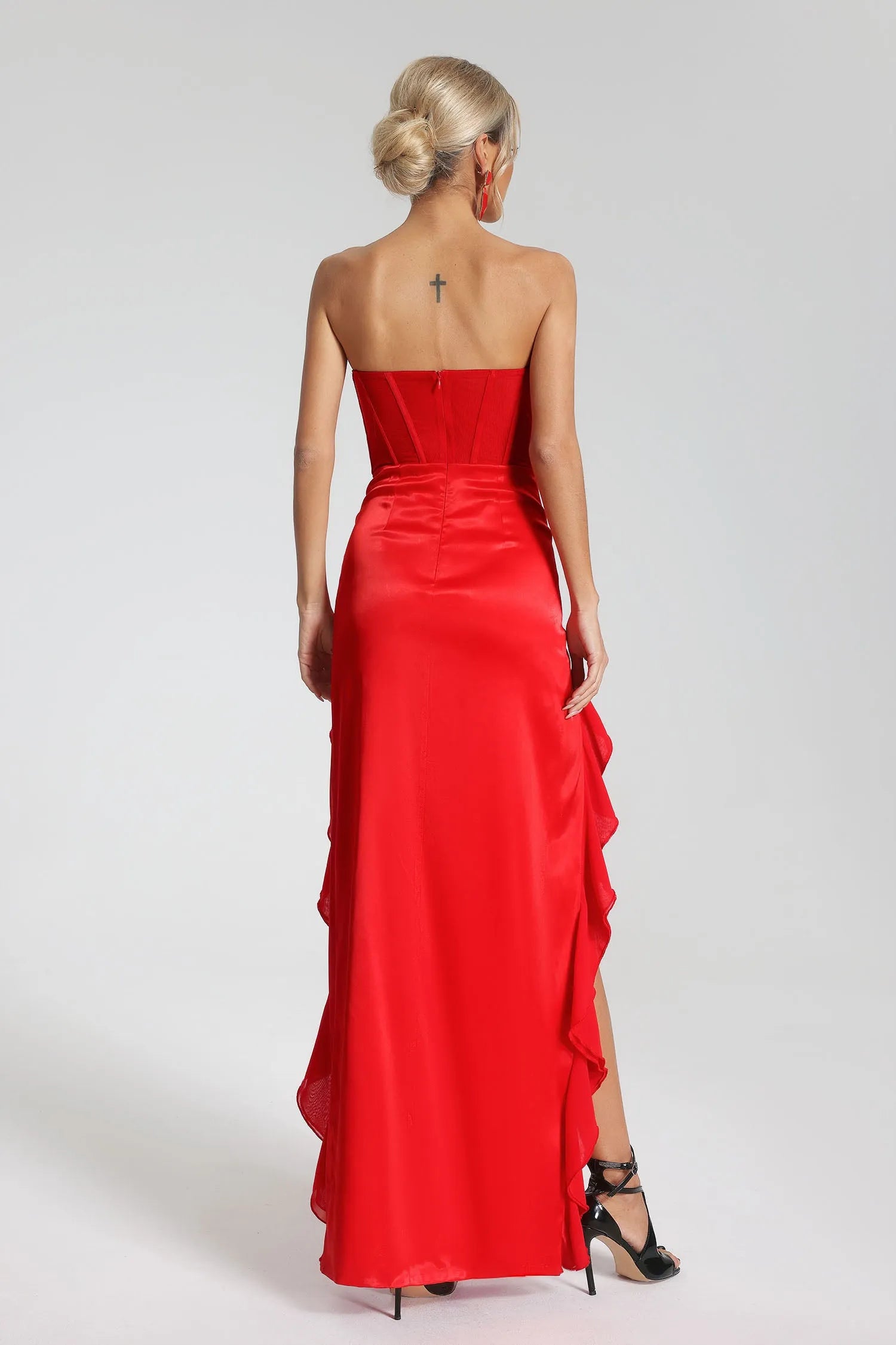 LLstyle Strapless Lace Corset Maxi Dress