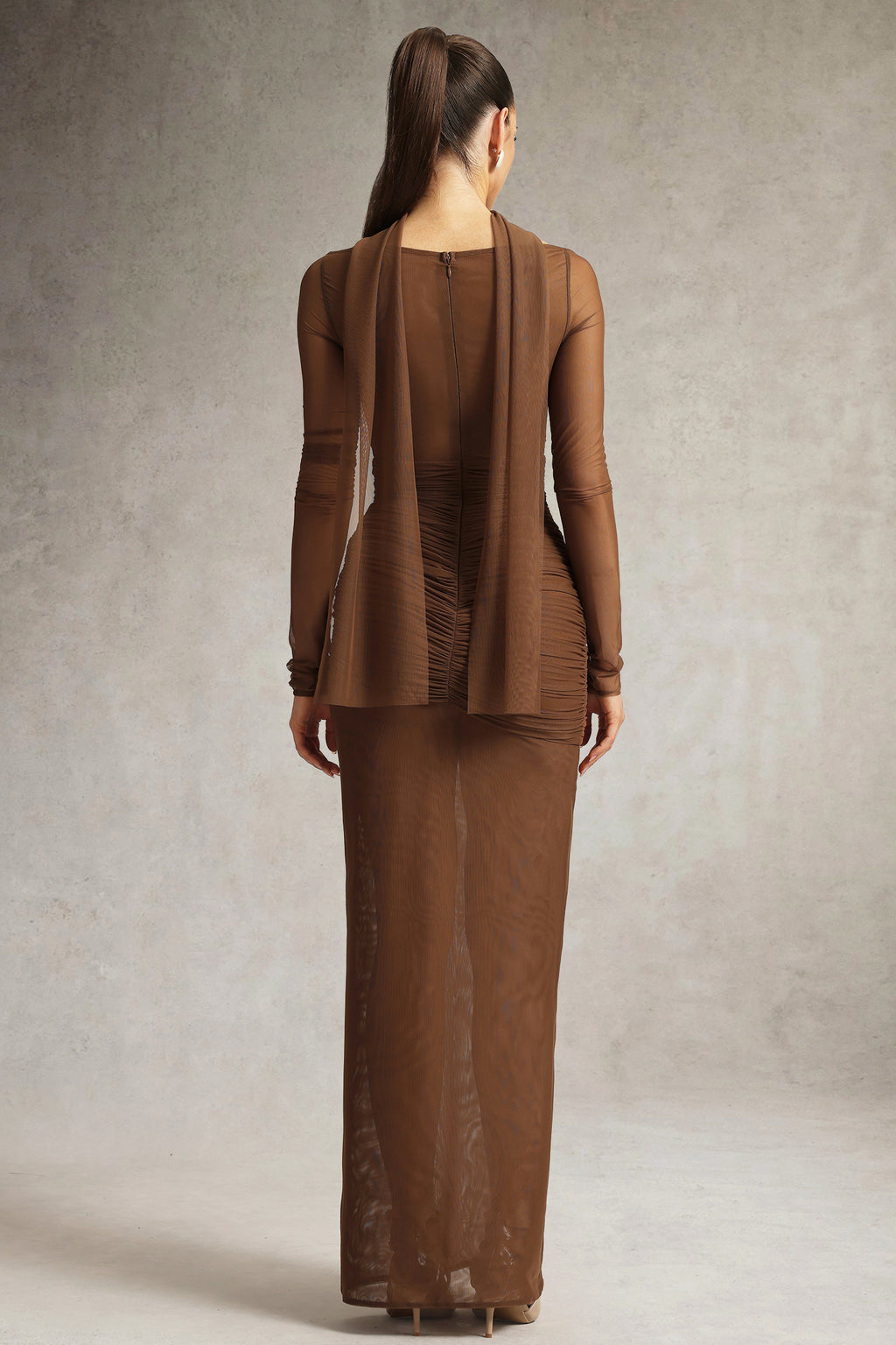 Nicole draped knit maxi dress
