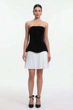 Beyoncé Strapless Corset Pleated Mini Dress