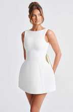 Everleigh Pearl Bow Back Mini Dress