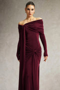 LLstyle Draped Off-Shoulder Maxi Dress