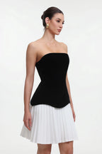 Beyoncé Strapless Corset Pleated Mini Dress