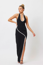 Alessandra Pearl Halter Maxi Dress