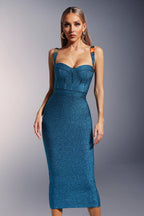 Chanel Shimmer Sculpted Midi Dress