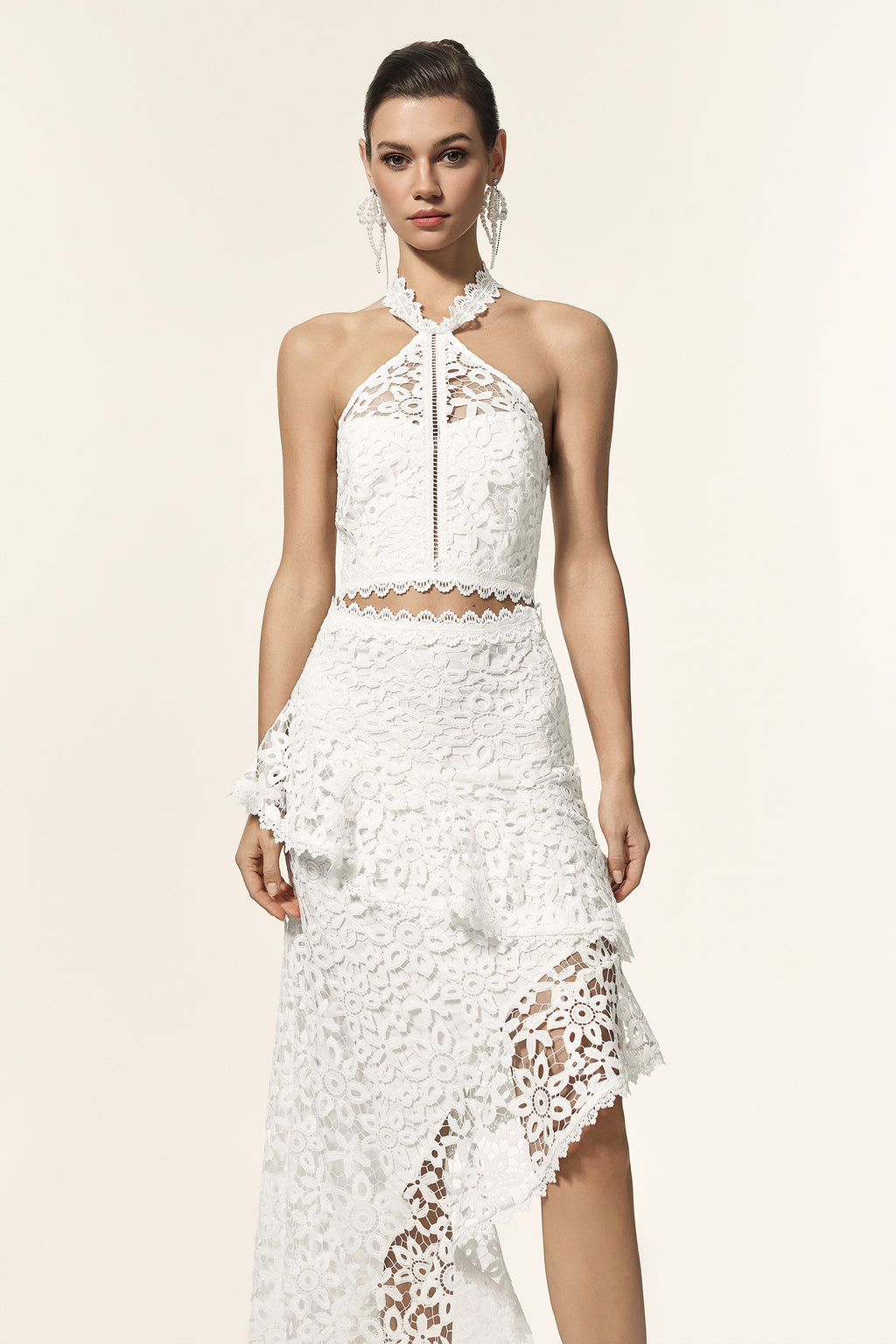 Windsor White Lace Halter Set