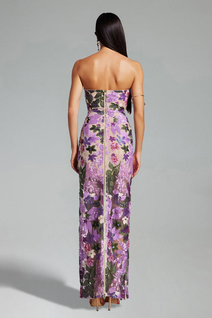 LLstyle Floral Sequin Elegance Gown
