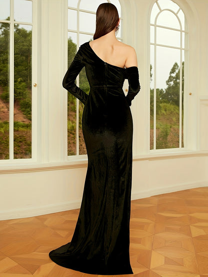 LLstyle Elegant Split Asymmetrical Evening Dress