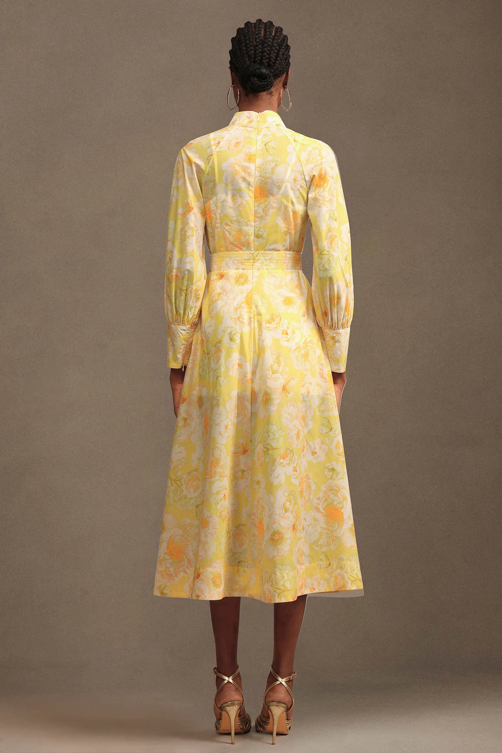 Kallista Golden Bloom Midi Dress