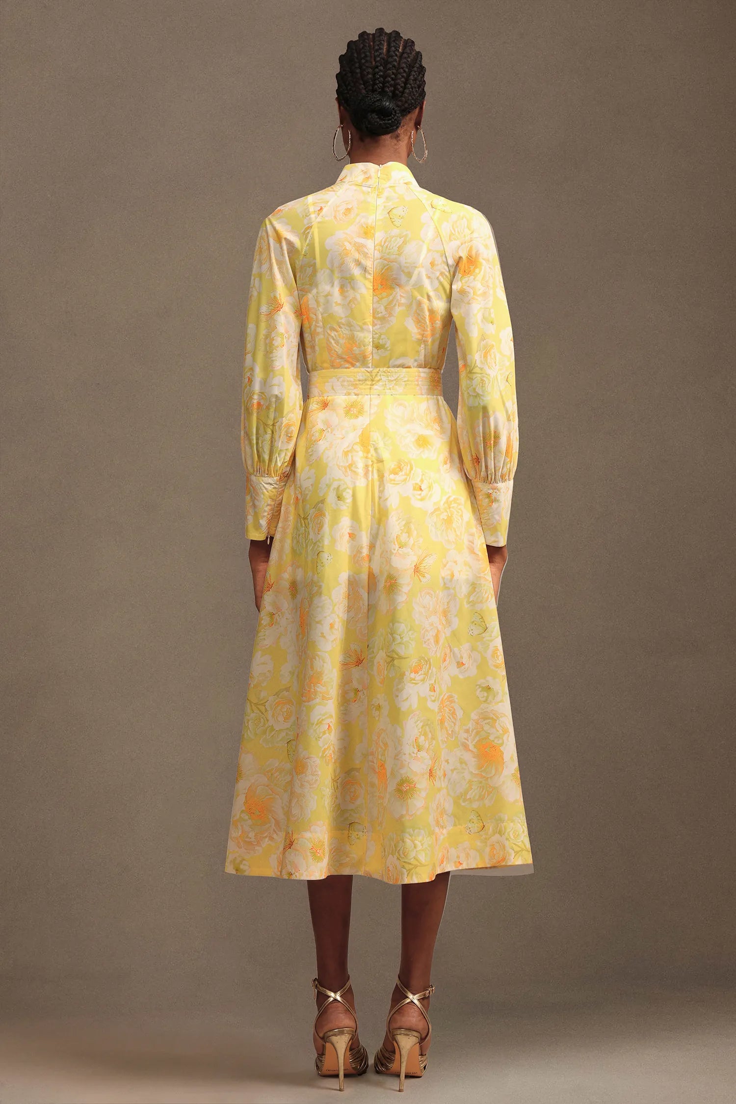 LLstyle Golden Bloom Midi Dress