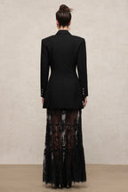 Camila Black Lace Hem Blazer Dress
