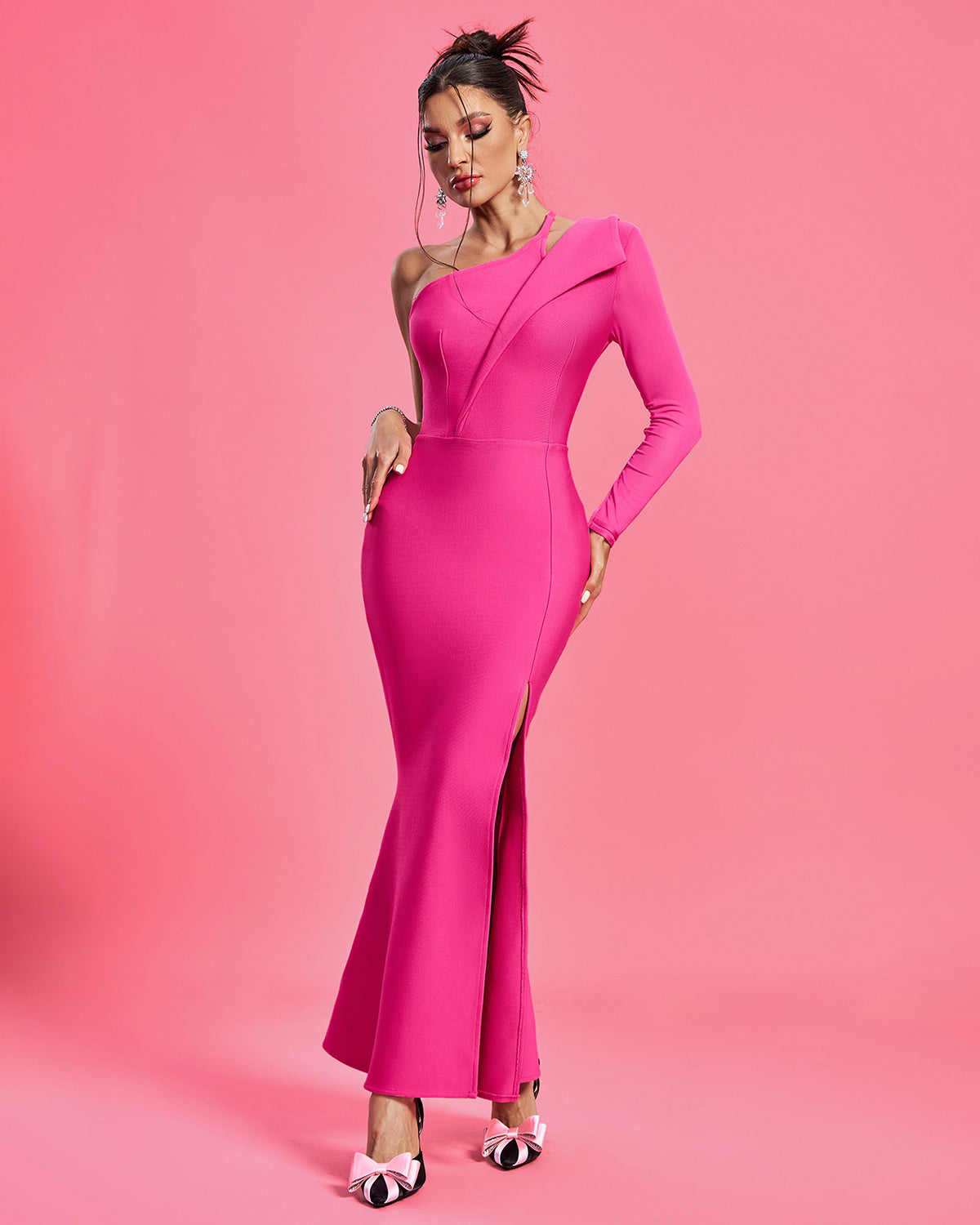 LLstyle One-Shoulder Sculpting Maxi Dress