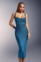 Chanel Shimmer Sculpted Midi Dress