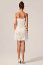 Wynter Feather-Embellished Mini Dress