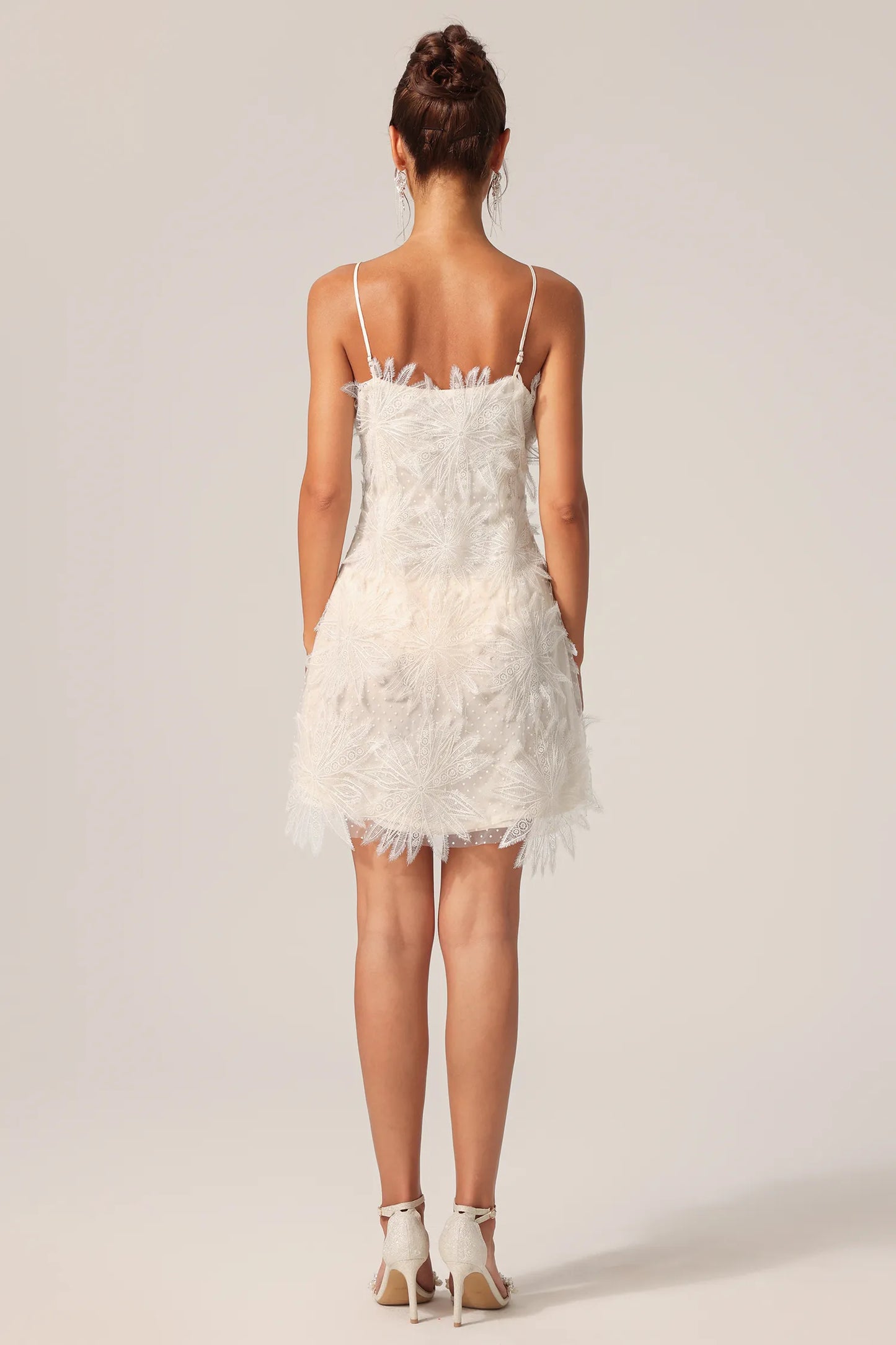 LLstyle Feather-Embellished Mini Dress
