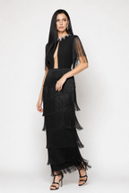 Black Fringe Elegance Dress