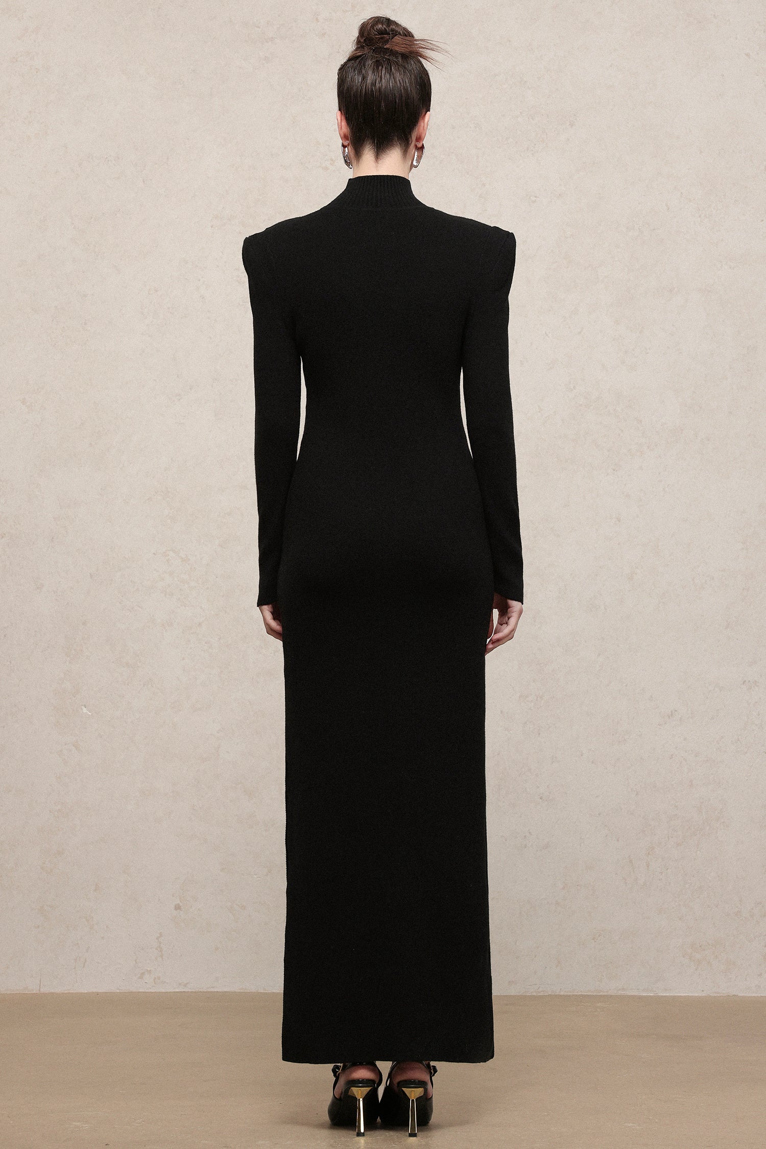 LLstyle Black Buckled Maxi Dress