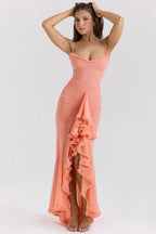 Lana Ruffled Slit Maxi Dress