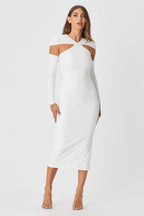 Novah White Cutout Midi Dress