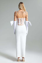 Carmen Elegant Corset Slit Maxi Dress