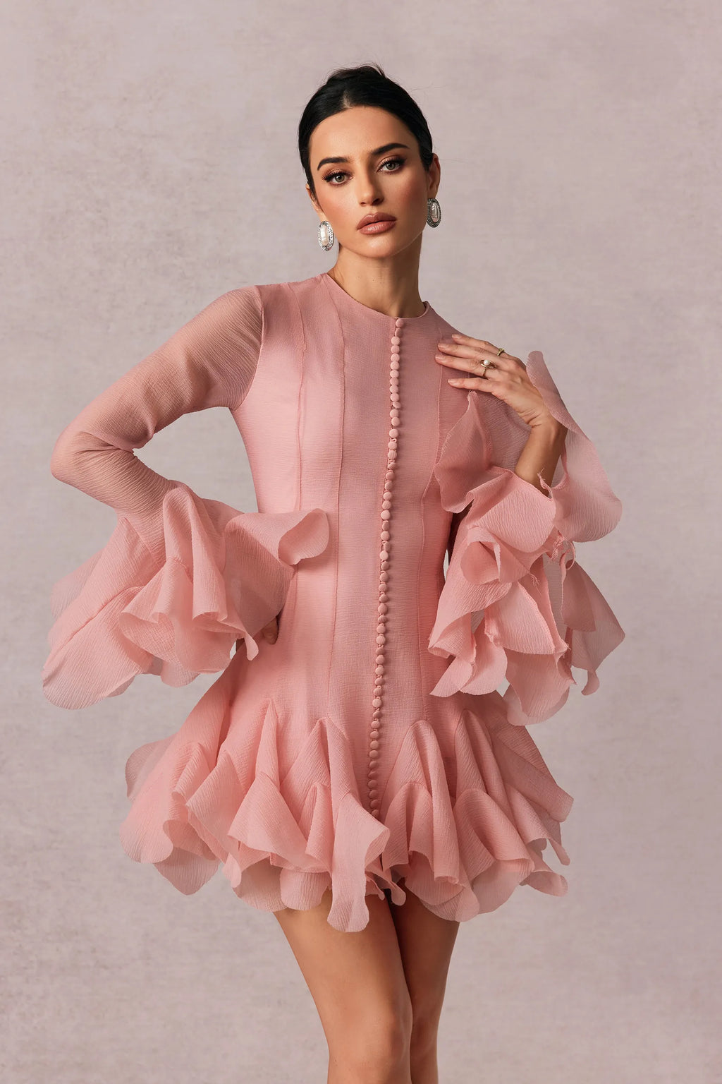 Llstyle Blush Ruffle Mini Dress