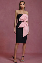 Inez Oversized Bow Strapless Midi Dress