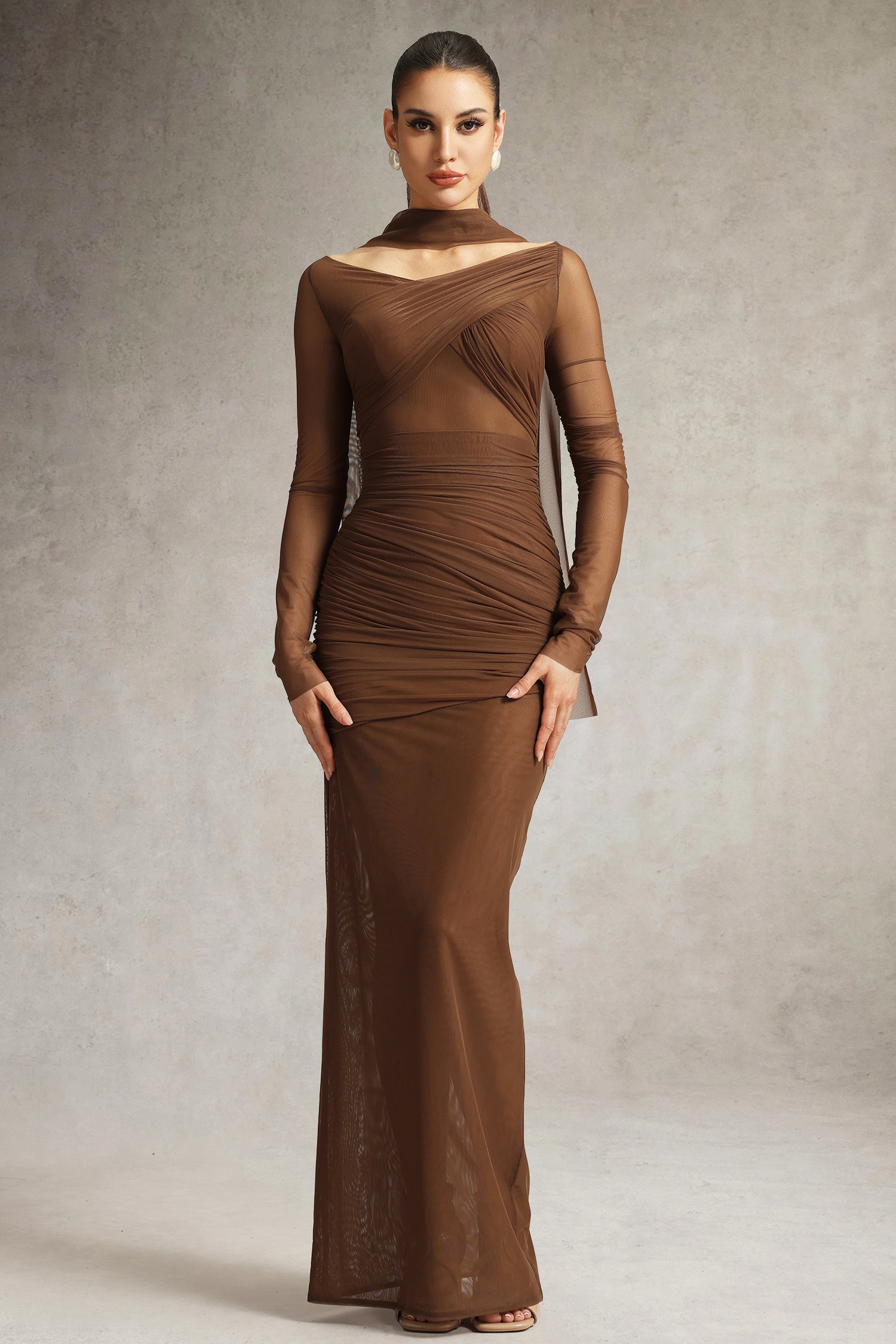 LLstyle draped knit maxi dress