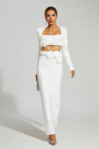 Zinnia White Elegance Knit Two-Piece Set