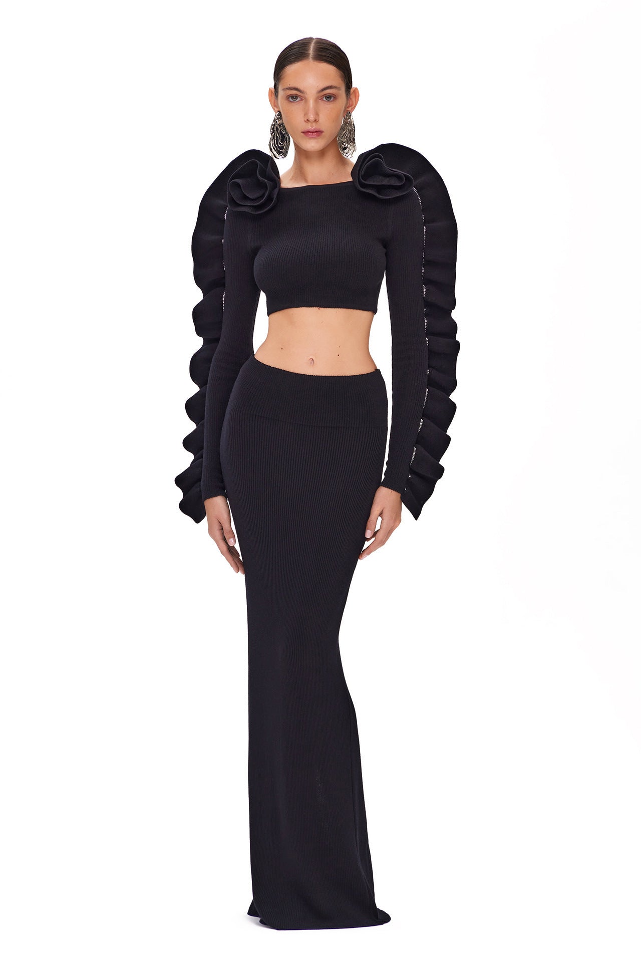 LLstyle Noir Sculpt Two-Piece Maxi Set