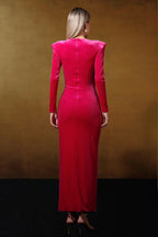 Brielle Draped Velvet Maxi Dress