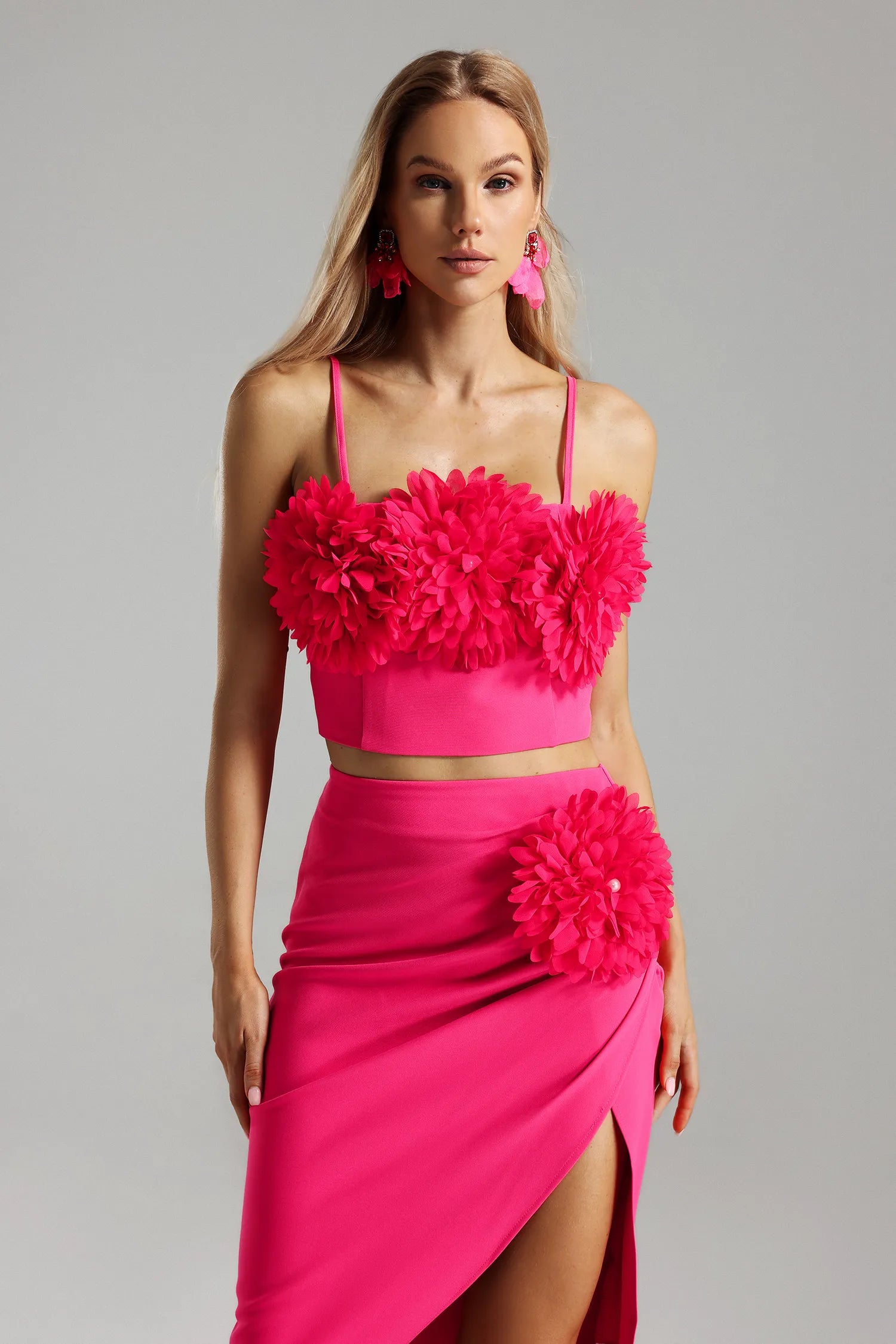 LLstyle Floral Appliqué Midi Set