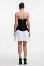 Beyoncé Strapless Corset Pleated Mini Dress