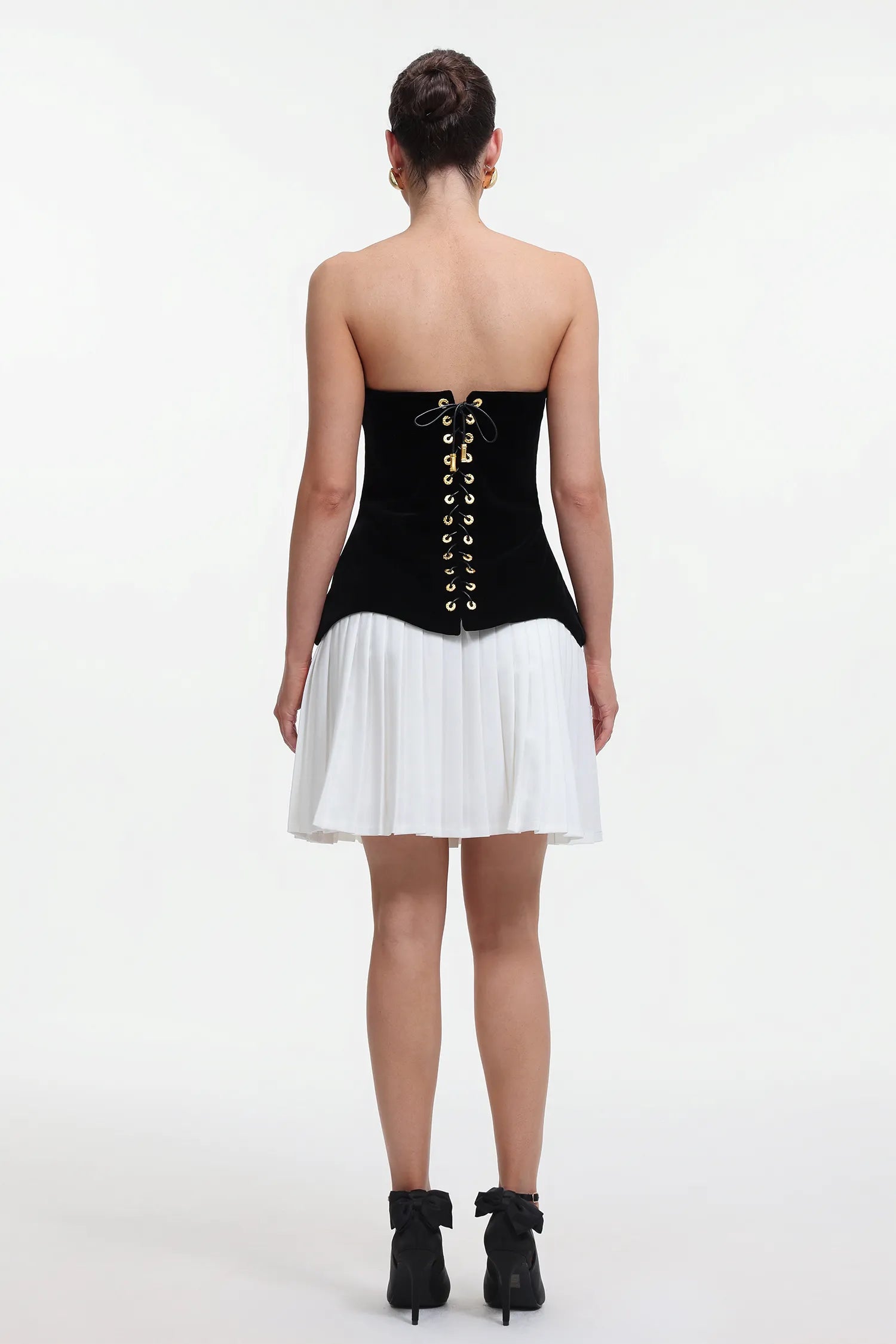 Beyoncé Strapless Corset Pleated Mini Dress